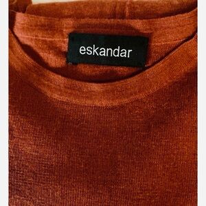 eskandar Warm 100% Cashmere Sweater Rust Color O/S Fine Knit Luxury Designer